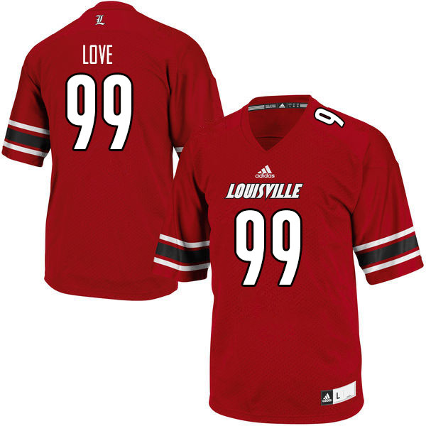 Men #99 Allen Love Louisville Cardinals College Football Jerseys Sale-Red